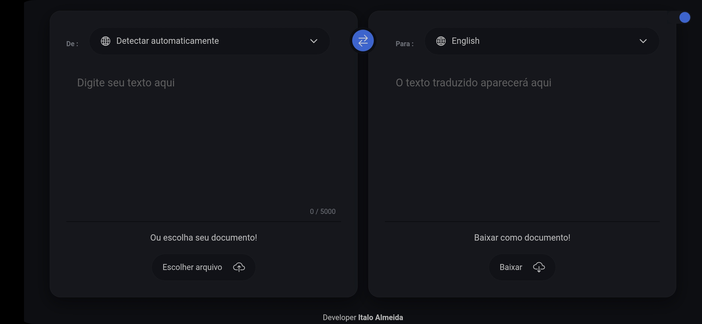 Launch Page